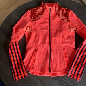 Lululemon Zip up. Bright Coral and navy
